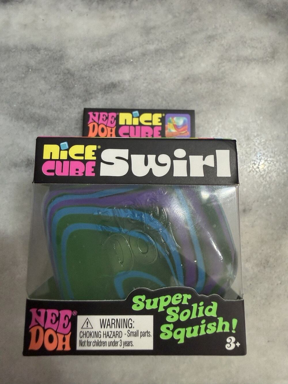 Needoh Nice Cube Swirl Super Solid Squish Stress Toy Fidget Sensory Squishy New